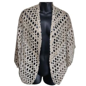 Vintage Y2K Yushi Oversized Cutout Open Cardigan One Sz Lagenlook Boho Festival